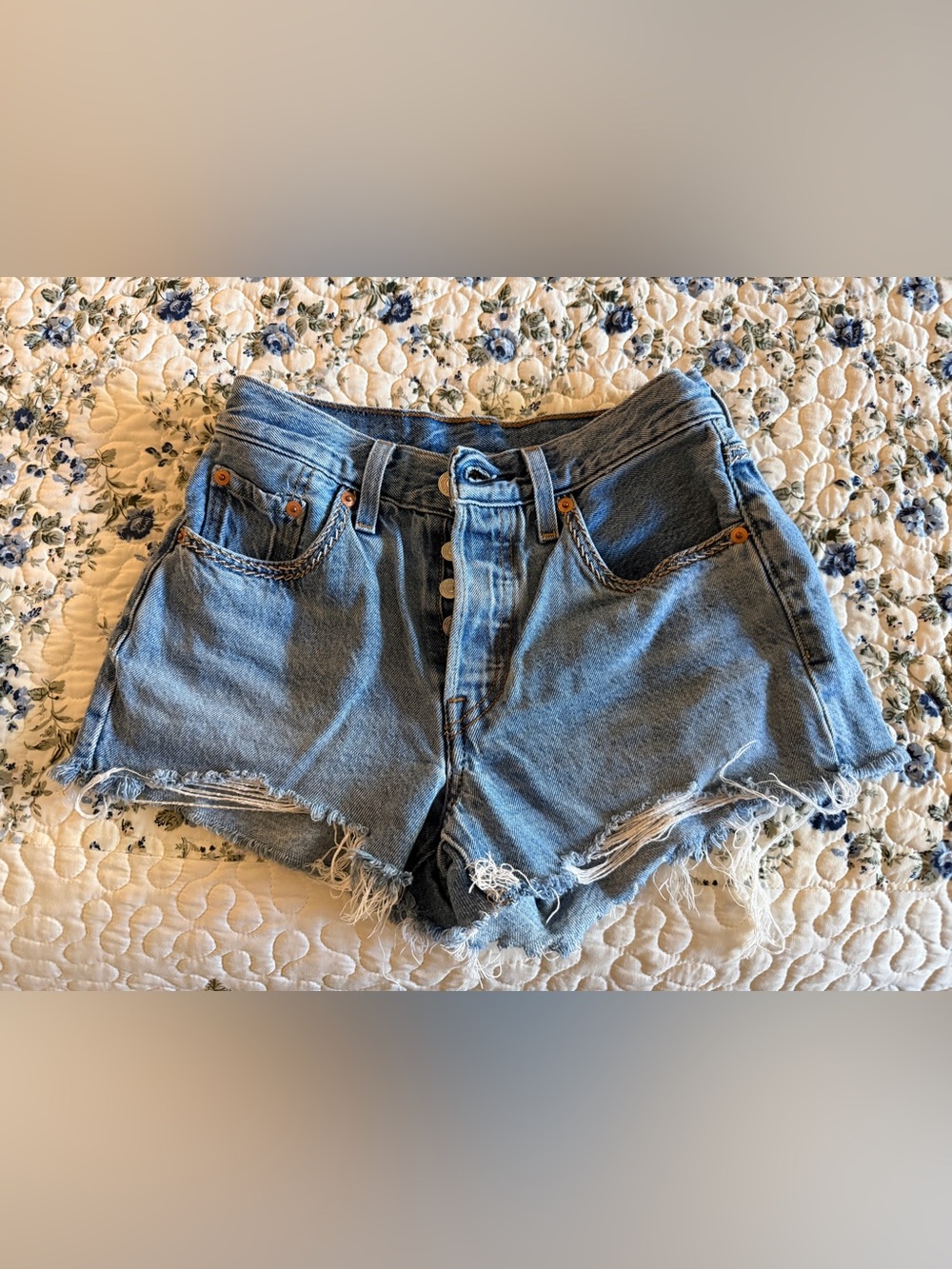 Levi's 501 Distressed Denim Shorts